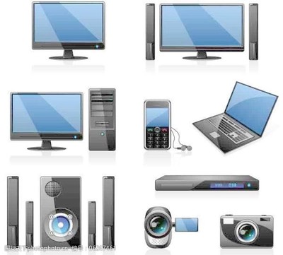 電腦主機及顯示器圖片素材